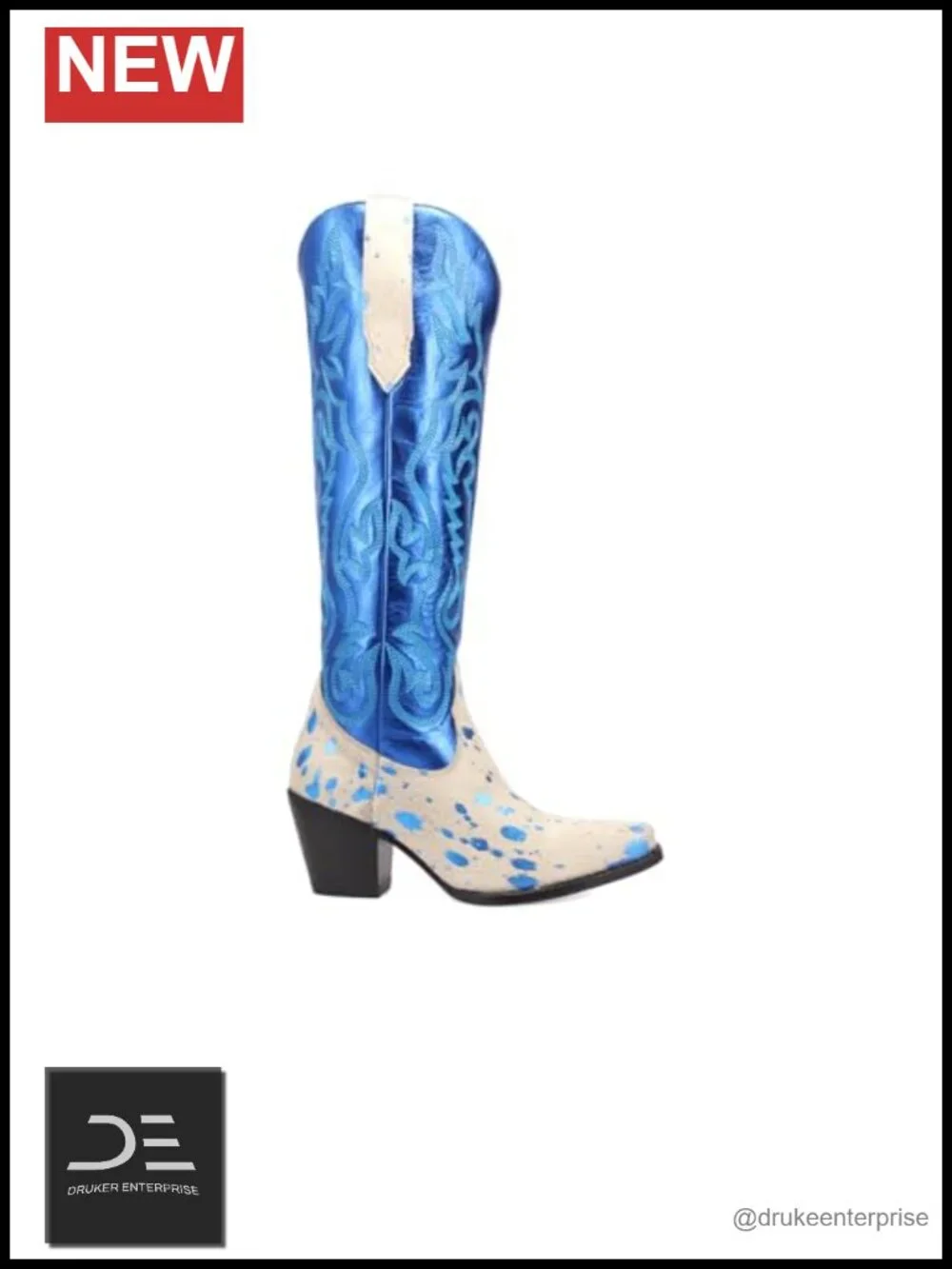 Dingo Take No Bull Leather Over the Knee Boots Women's Snip Toe Block Heel